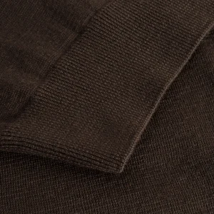 forét Knitwear | Sweatshirts | BASE MERINO POLO KNIT - COLD BROWN
