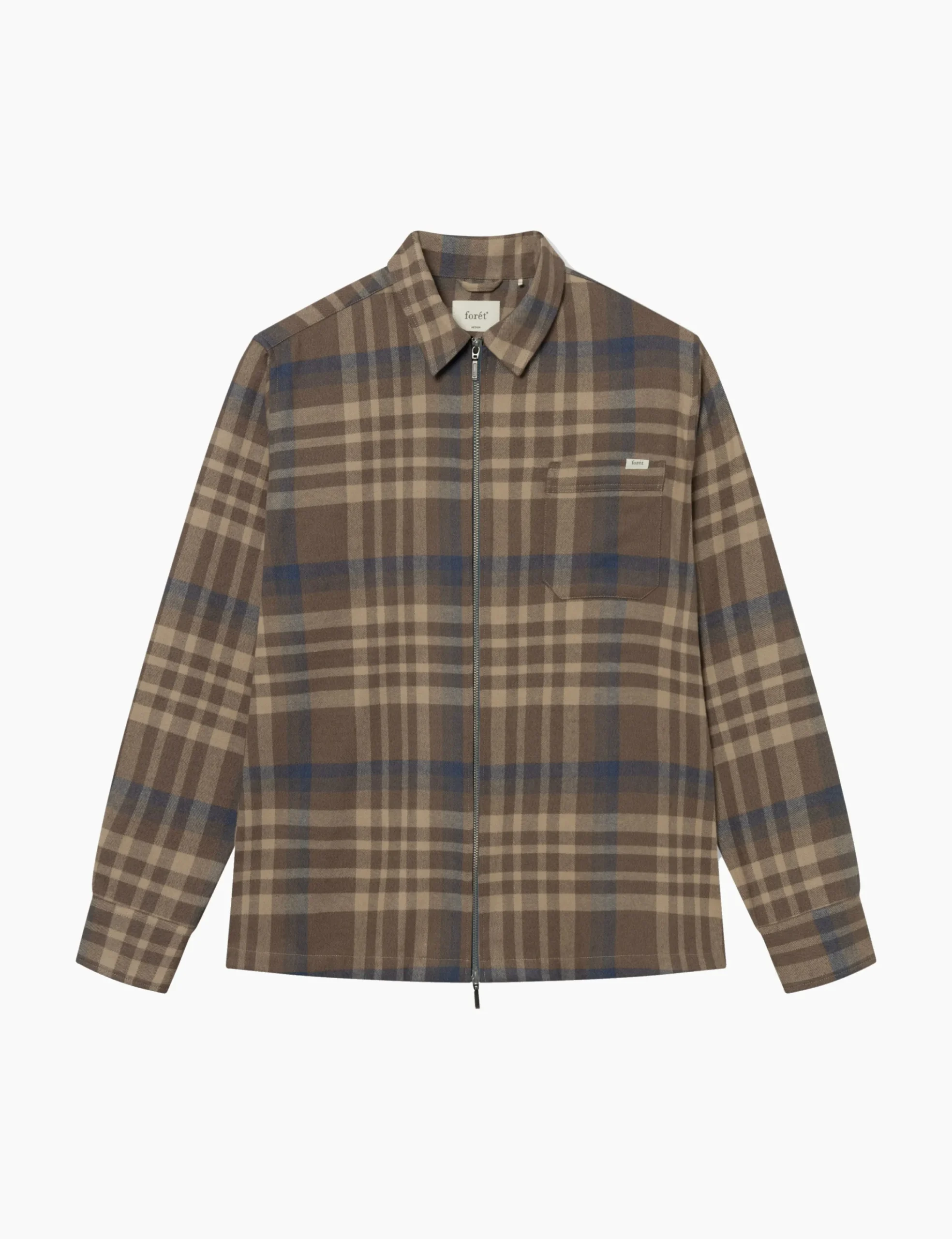 forét Shirts | Overshirts | CABIN ZIP SHIRT - CHECK