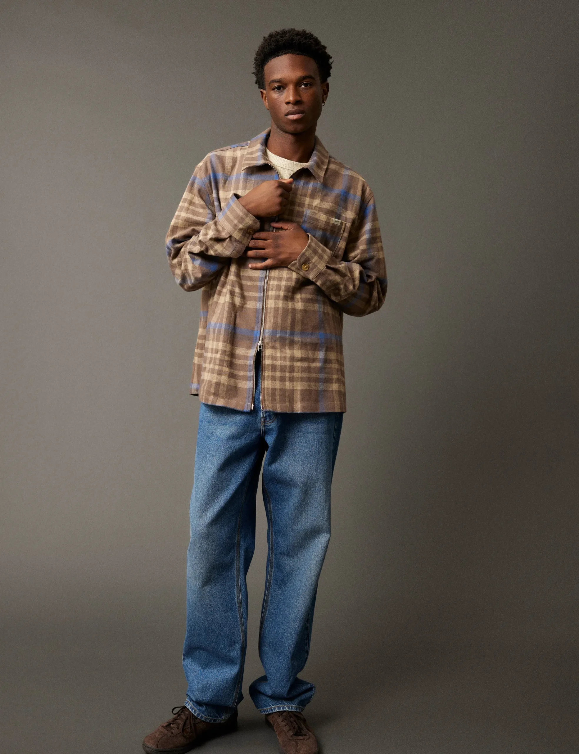 forét Shirts | Overshirts | CABIN ZIP SHIRT - CHECK