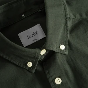 forét Shirts | CAMP LIGHT TWILL SHIRT - DARK MOSS