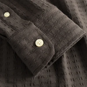 forét Shirts | DAWN JACQUARD SHIRT - COLD BROWN