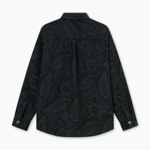 forét Shirts | MAP JACQUARD SHIRT - DARK GREY